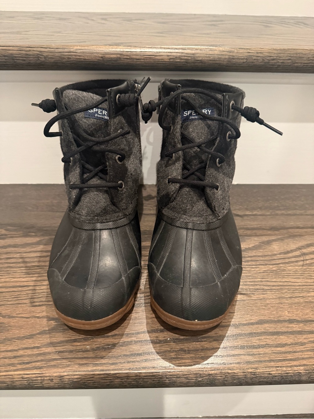 Sperry Women’s Black & Gray Waterproof Duck Boots